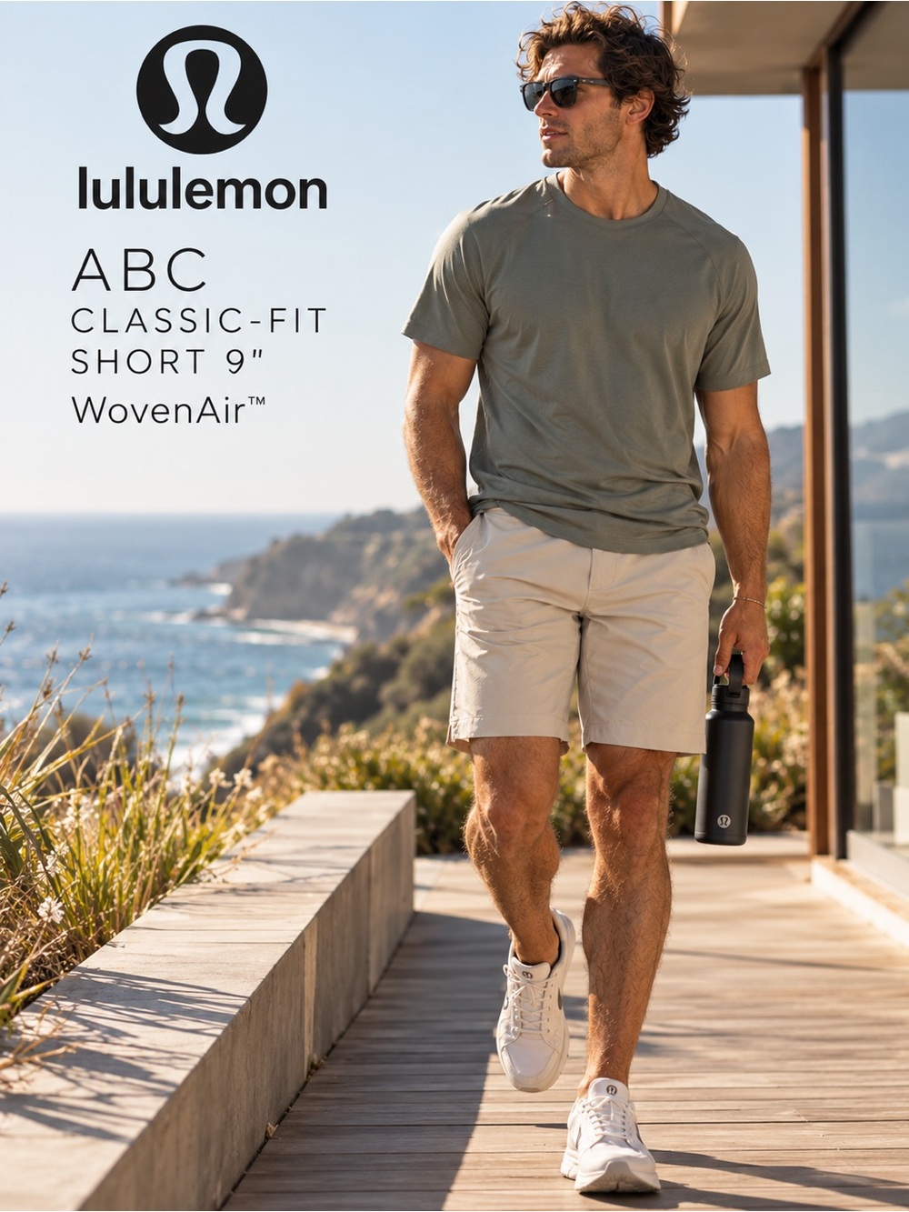 Lululemon ABC Classic-Fit 9” WovenAir Shorts Tan Khaki NWT 32